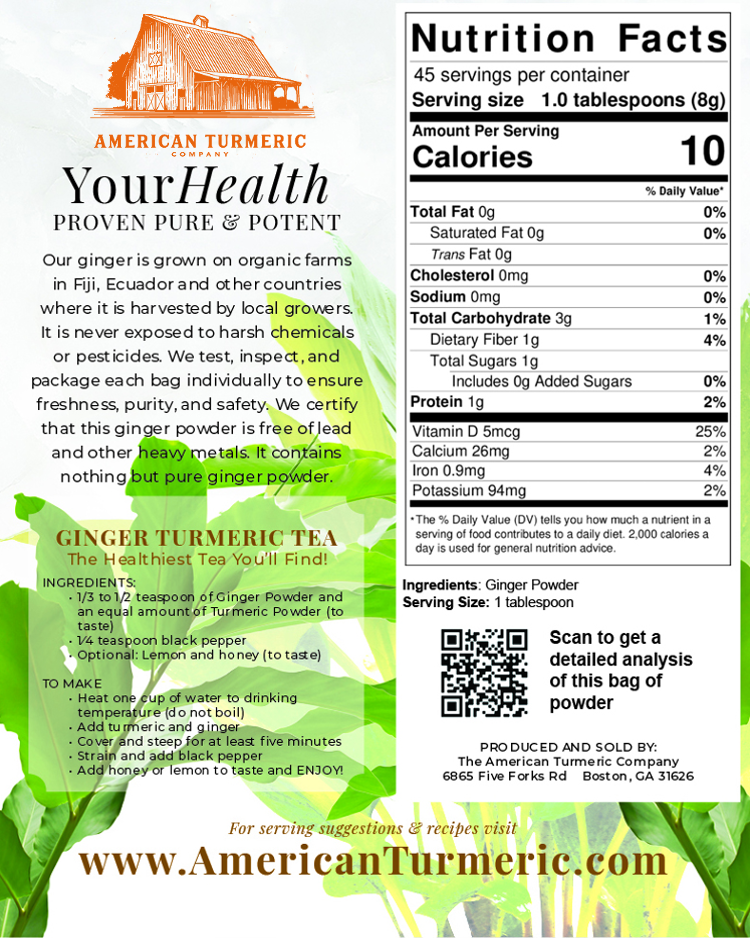 Ginger Powder - Naturally Grown and Lab Tested