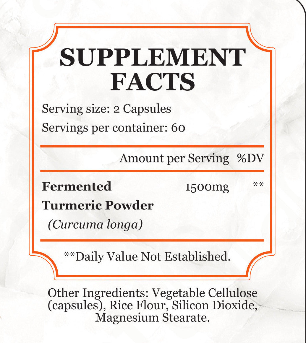 Unlock Joint Ease and Immune Vitality with Enhanced Bioavailability in Elite Fermented Turmeric Capsules - 120 Capsules
