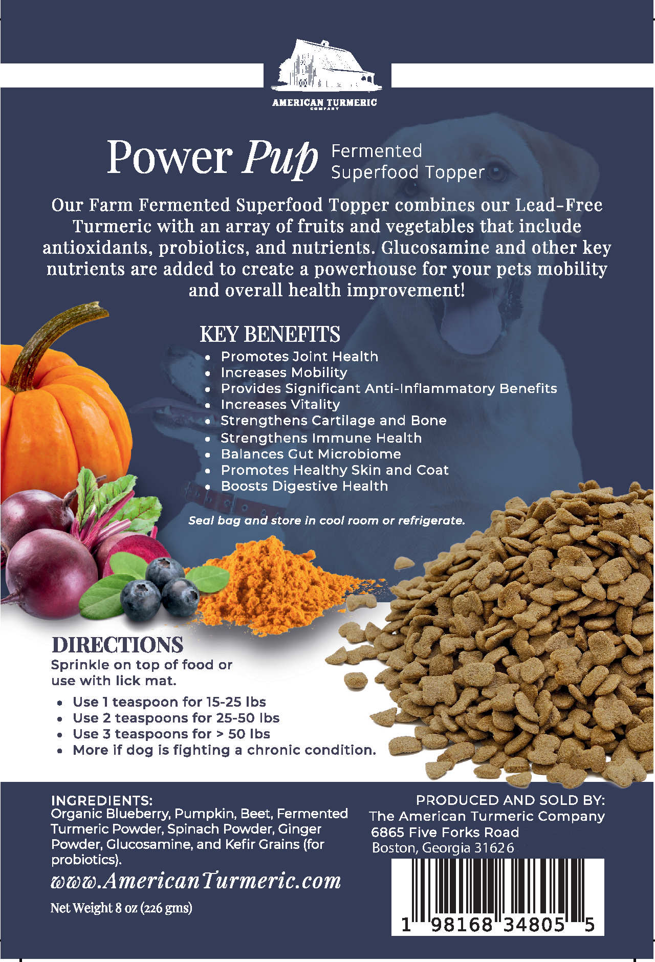 Power Pup Fermented Superfood Turmeric Powder for Pets