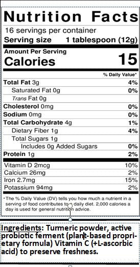 Unlock Superior Bioavailability and Joint Health with Probiotic-Enriched Fermentation - Georgia Gold Fermented Turmeric Powder - 1/2 lb